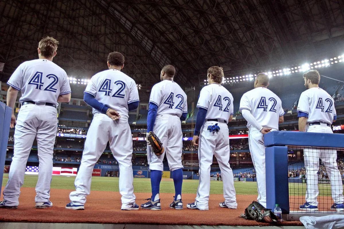 Blue Jays celebrating Jackie Robinson day #bluejays #jackierobinson #mlb