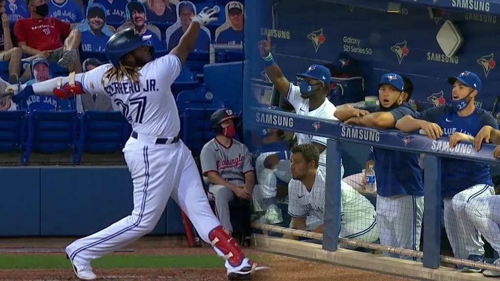 Guerrero Jr hits Massive Grand Slam against the Nationals.