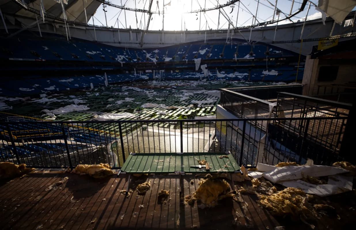 Tampa Bay Rays finally show pictures of inside of Tropicana Field #rays #mlb