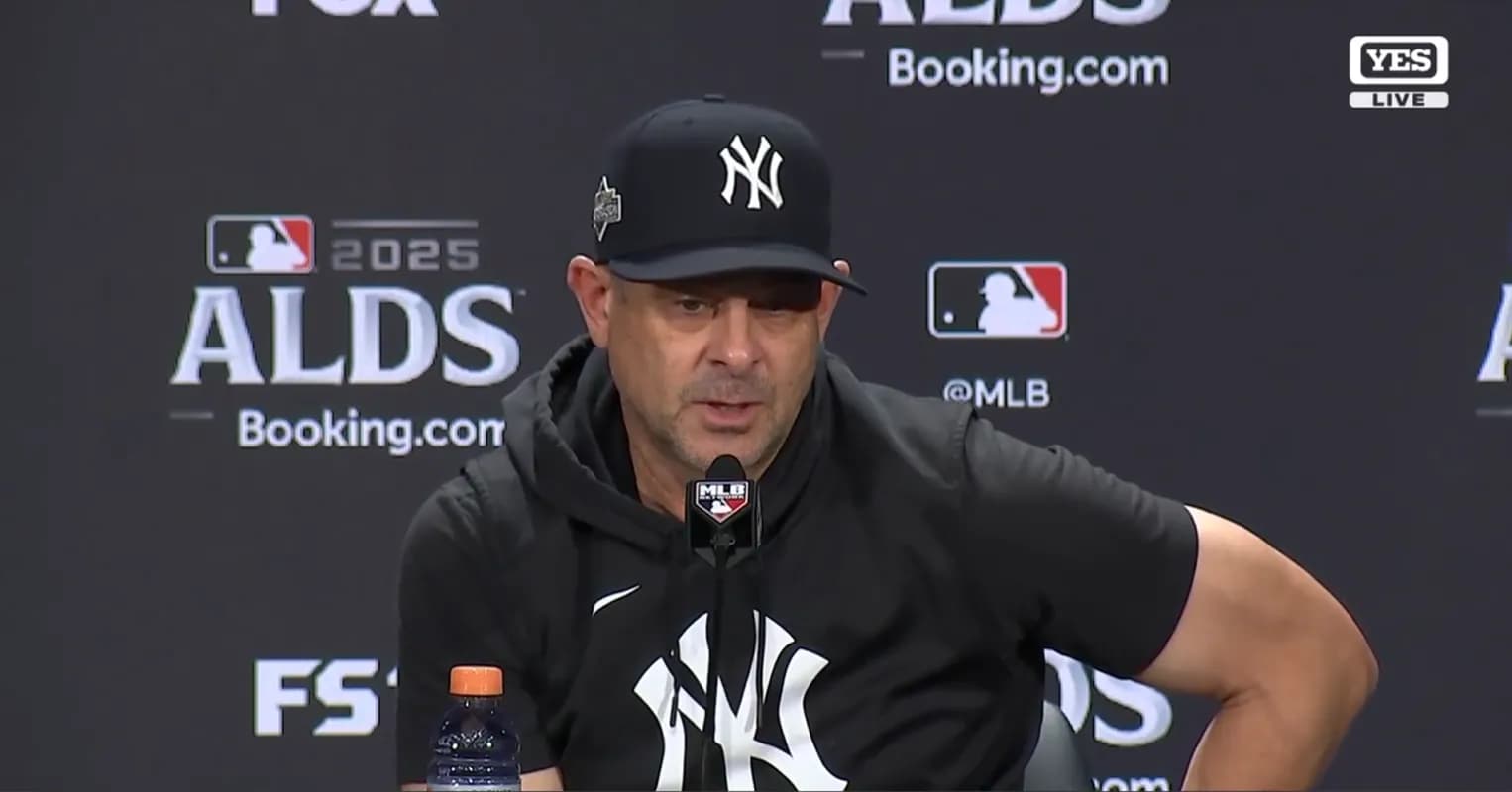 Aaron Boone speaks on facing Shane Bieber tonight #bluejays #mlb