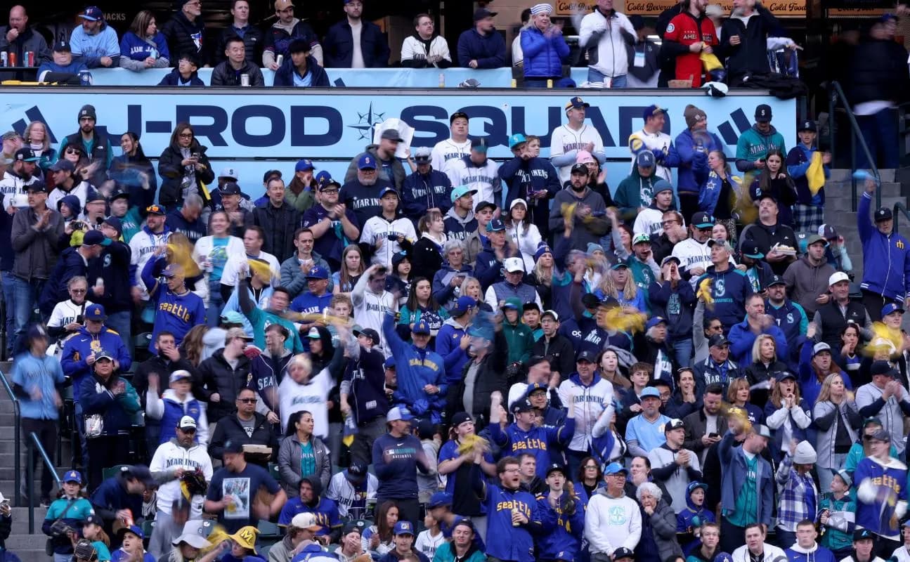 Fans before game four of the ALCS round for the 2025 MLB playoffs between the Toronto Blue Jays and Seattle Mariners at T-Mobile Park.