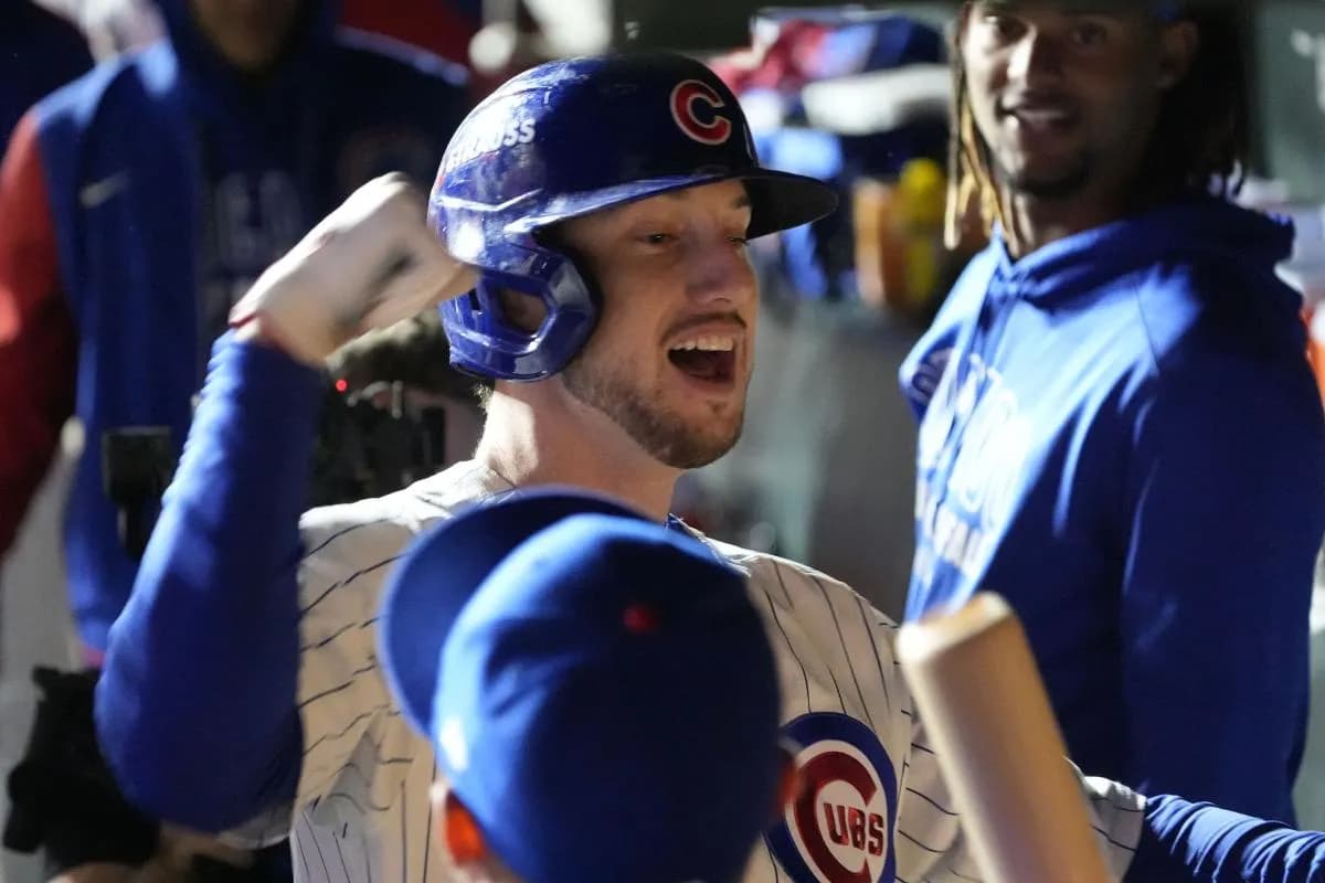 Chicago Cubs right fielder Kyle Tucker (30) reacts in the dug out after hitting a home run against the Milwaukee Brewers during the seventh inning for game four of the NLDS round for the 2025 MLB playoffs at Wrigley Field.