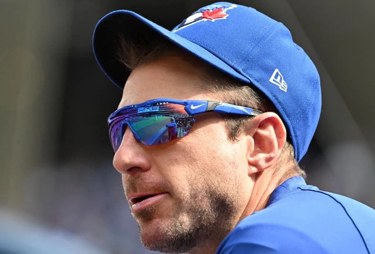 Toronto Blue Jays pitcher Max Scherzer (31) watches play against the Milwaukee Brewers in the second inning at Rogers Centre.