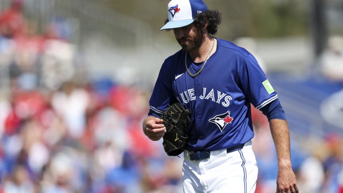 Toronto Blue Jays relief pitcher Jordan Romano (68) leaves the game against the Philadelphia Phillies in the fourth inning at TD Ballpark.