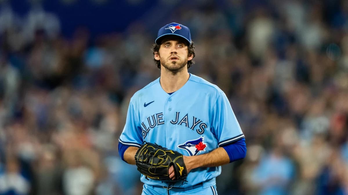 Toronto Blue Jays starting pitcher Jordan Romano (68) looks on against the Houston Astros at Rogers Centre.