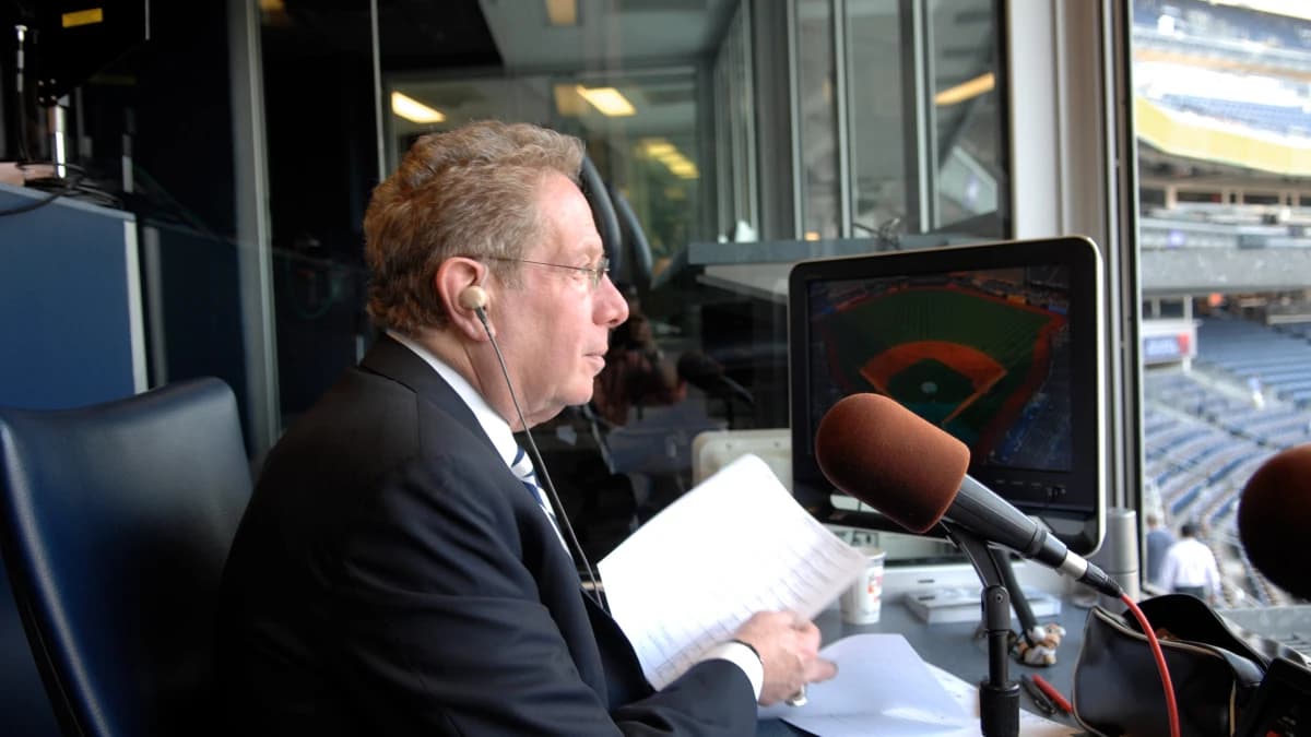 John Sterling, Edgewater, NJ resident and the voice of the Yankees on radio on Aug. 17, 2012 in Bronx, New York.