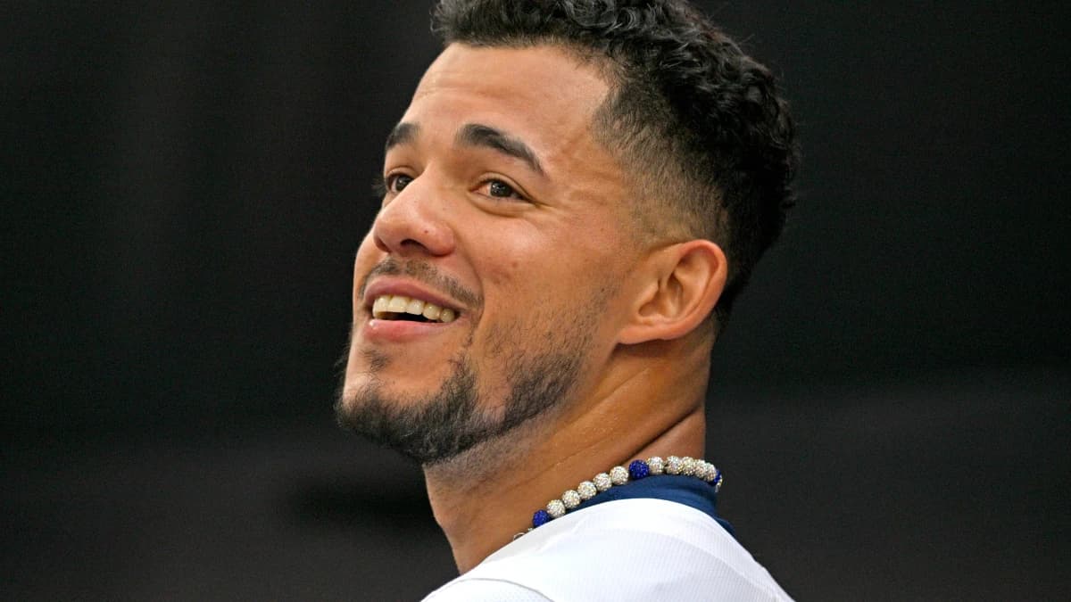 Toronto Blue Jays starting pitcher Jose Berrios (17) reacts to a team mate's comment in the first inning against the St. Louis Cardinals at Rogers Centre.