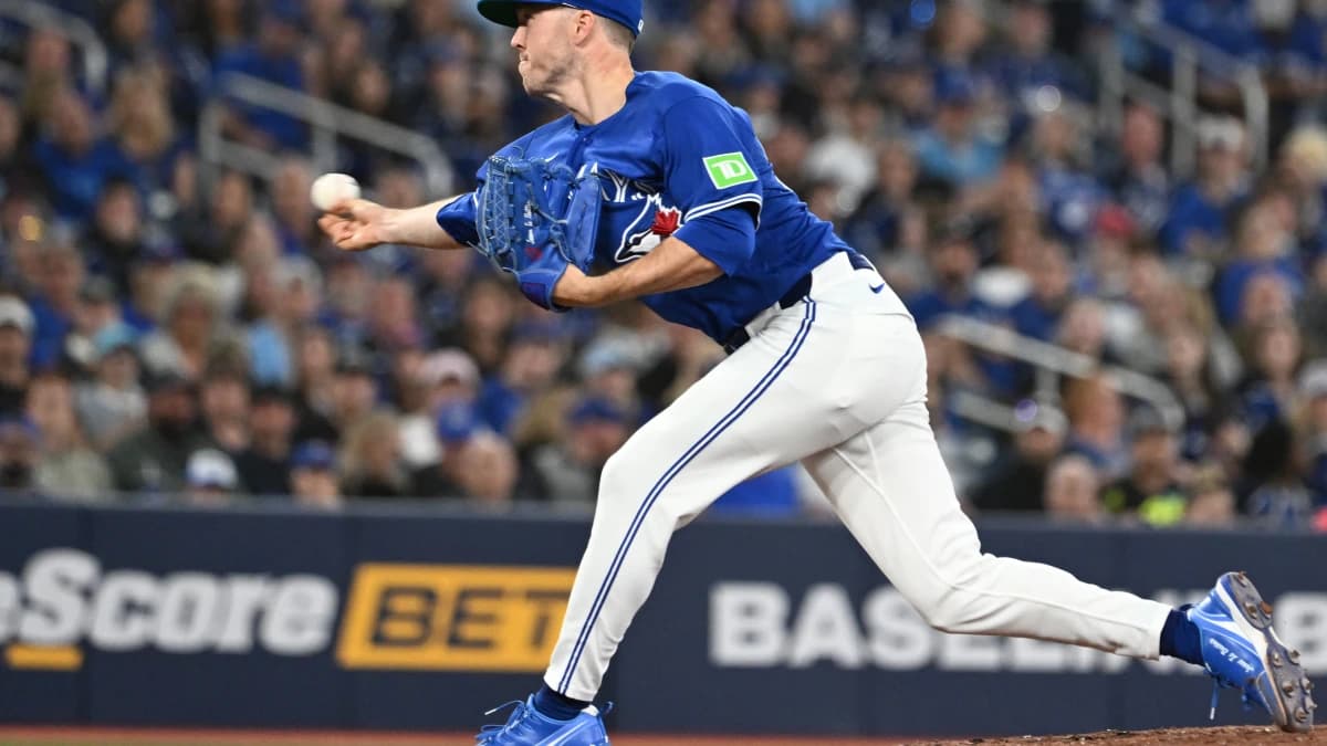 Toronto Blue Jays relief pitcher Chase Lee (52) delivers a pitch against the Boston Red Sox in the ninth inning at Rogers Centre.