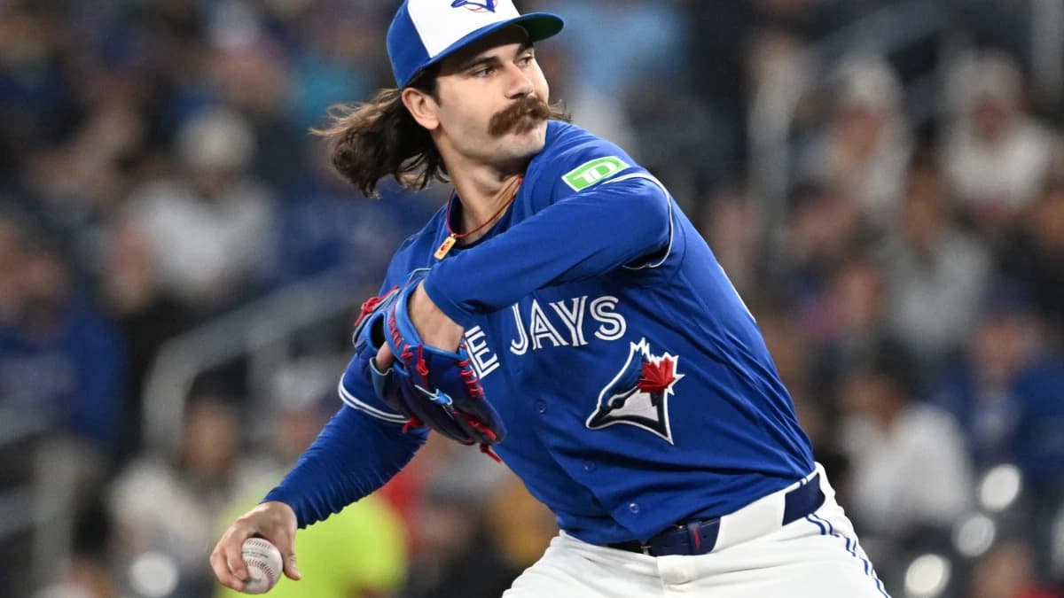 Toronto Blue Jays starting pitcher Dylan Cease (84) delivers a pitch against the Boston Red Sox in the first inning at Rogers Centre.