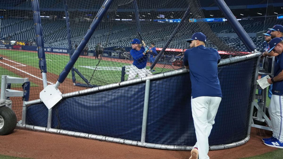 Toronto Blue Jays first round draft pick JoJo Parker takes batting practice before a game against the Baltimore Orioles at Rogers Centre.