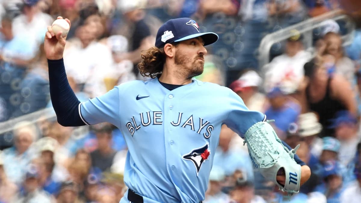 Toronto Blue Jays starting pitcher Kevin Gausman (34) delivers a pitch against the Baltimore Orioles in the first inning at Rogers Centre.