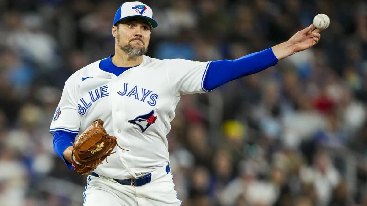 Toronto Blue Jays Brendon Little (54) throws to first base during the sixth inning against the Colorado Rockies at Rogers Centre.