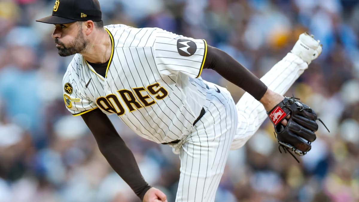 San Diego Padres relief pitcher Matt Waldron (61) throws a pitch during the fourth inning against the Toronto Blue Jays at Petco Park.