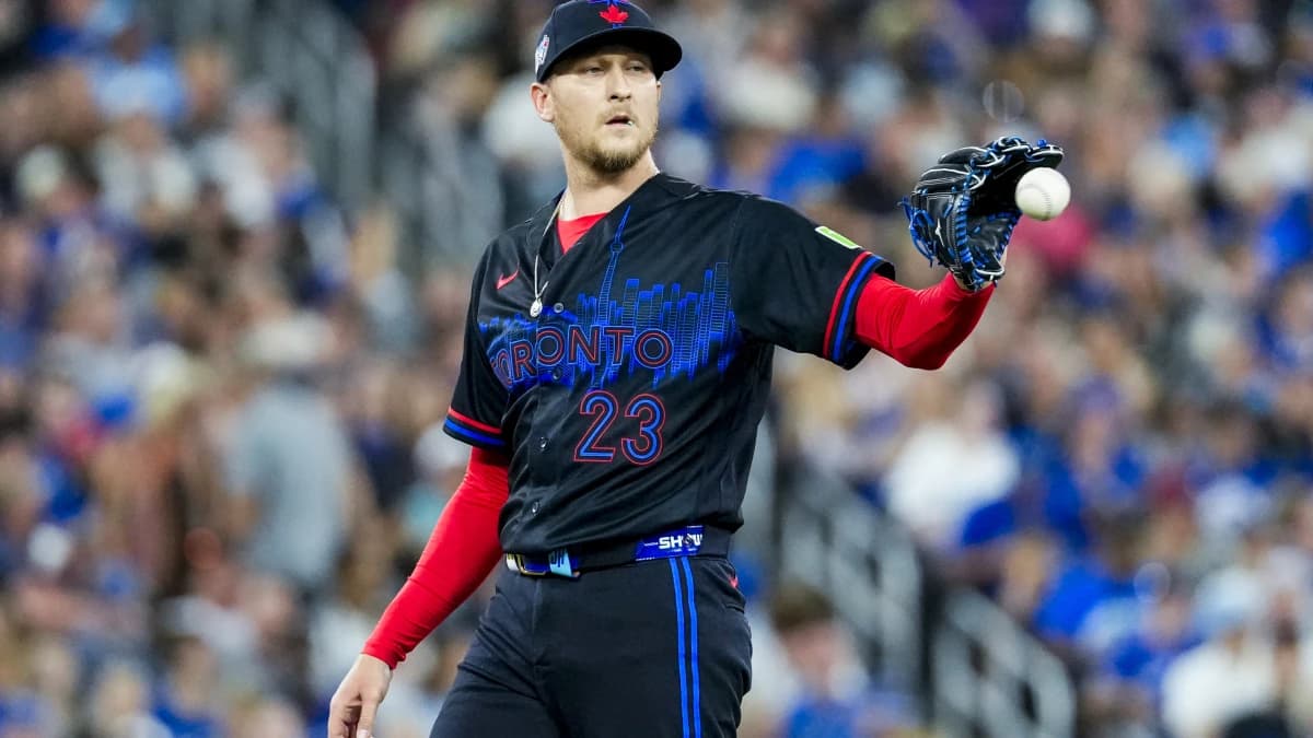 Toronto Blue Jays pitcher Jeff Hoffman (23) looks on against the St. Louis Cardinals during the eighth inning at Rogers Centre.