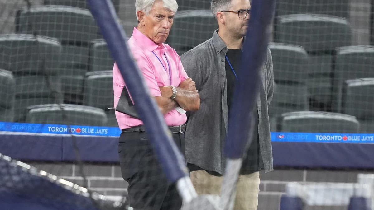 Toronto Blue Jays color commentator Buck Martinez watches batting practice before game between the Boston Red Sox and theToronto Blue Jays at Rogers Centre