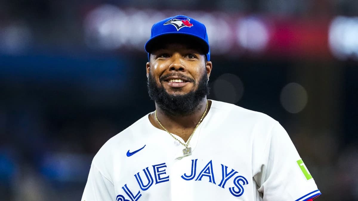 Toronto Blue Jays first baseman Vladimir Guerrero Jr. (27) looks on against the Boston Red Sox during the eighth inning at Rogers Centre.