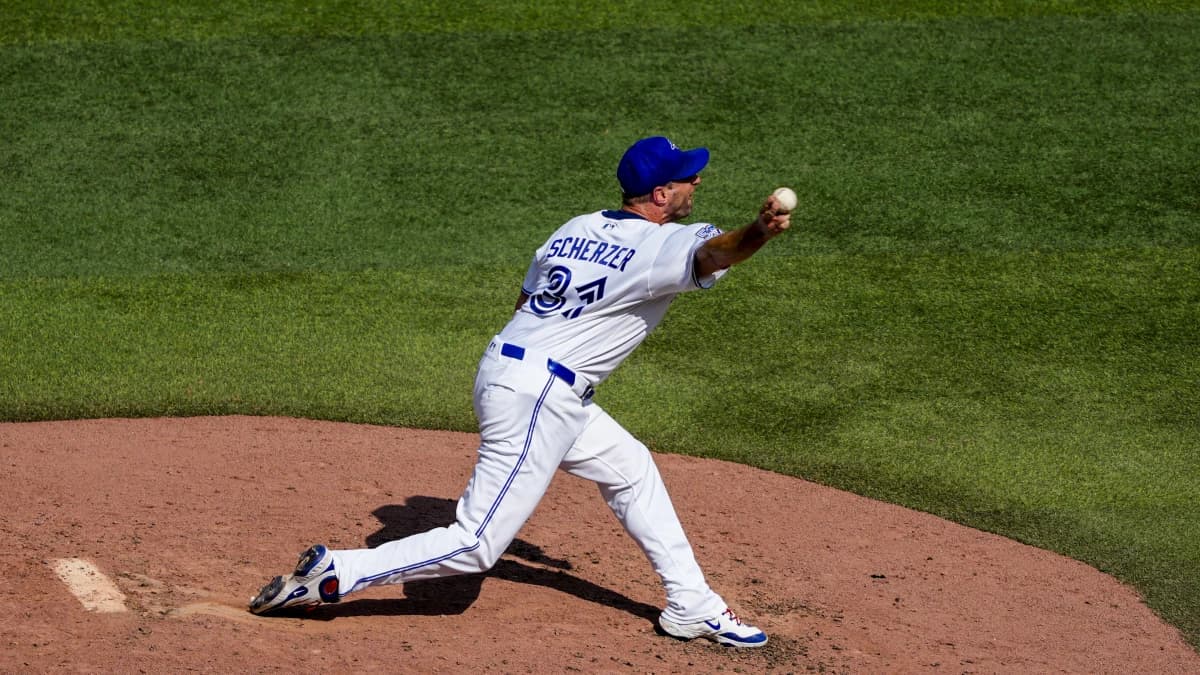 Toronto Blue Jays pitcher Max Scherzer (31) pitches to the Boston Red Sox during the fifth inning at Rogers Centre.