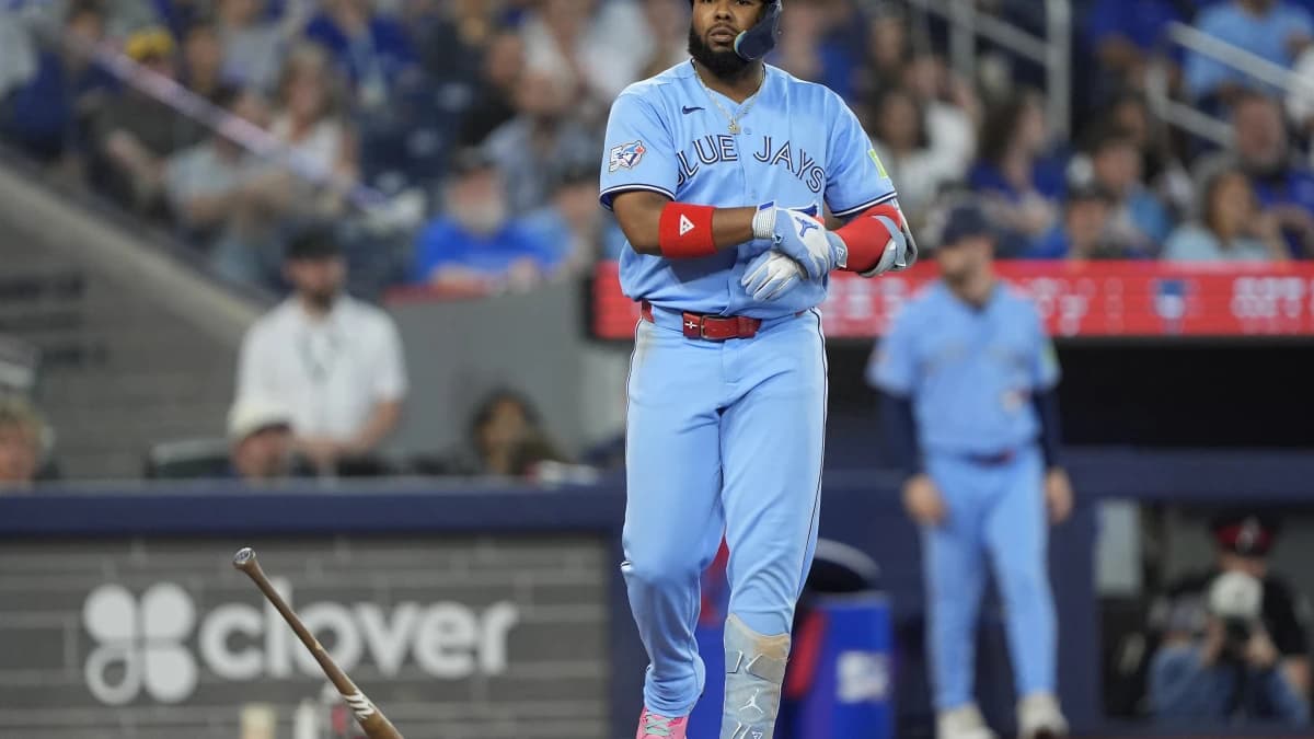 Toronto Blue Jays first baseman Vladimir Guerrero Jr. (27) walks in the third inning against the Kansas City Royals at Rogers Centre