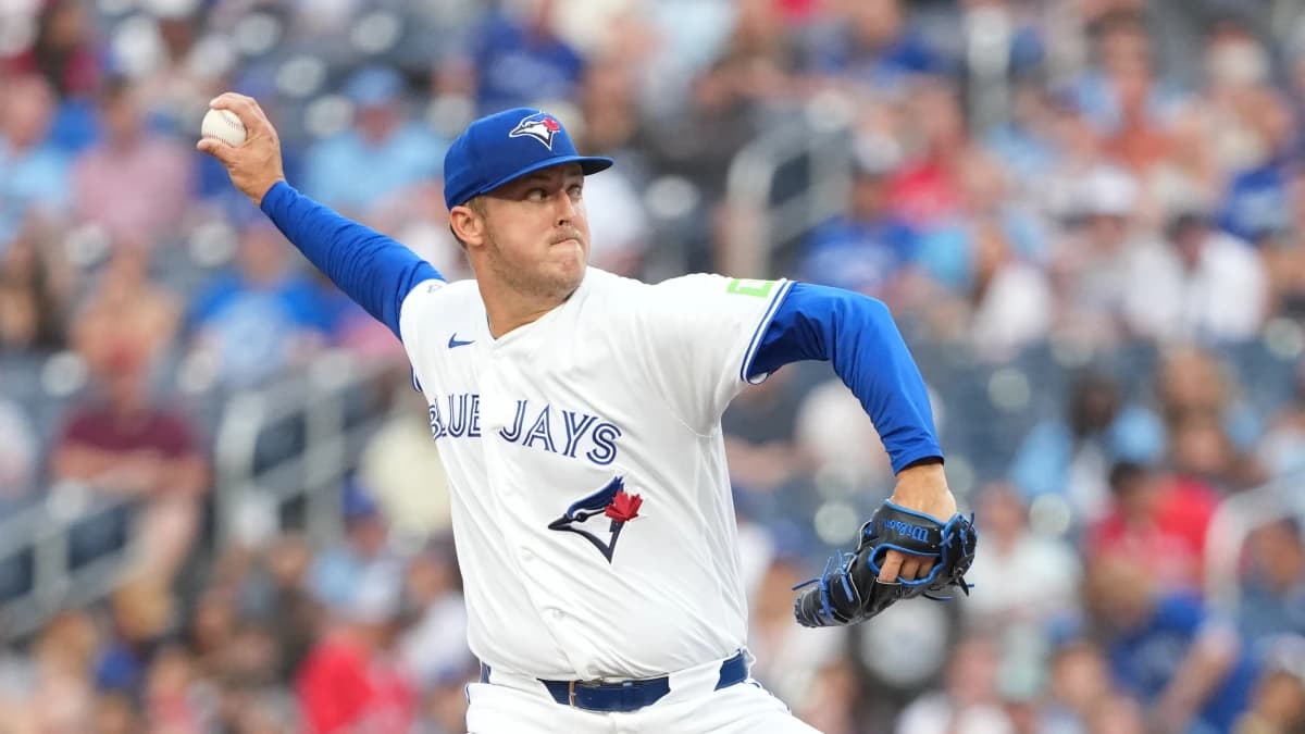 Toronto Blue Jays starting pitcher Jameson Taillon (56) throws a pitch during the first inning against the Boston Red Sox at Rogers Centre.