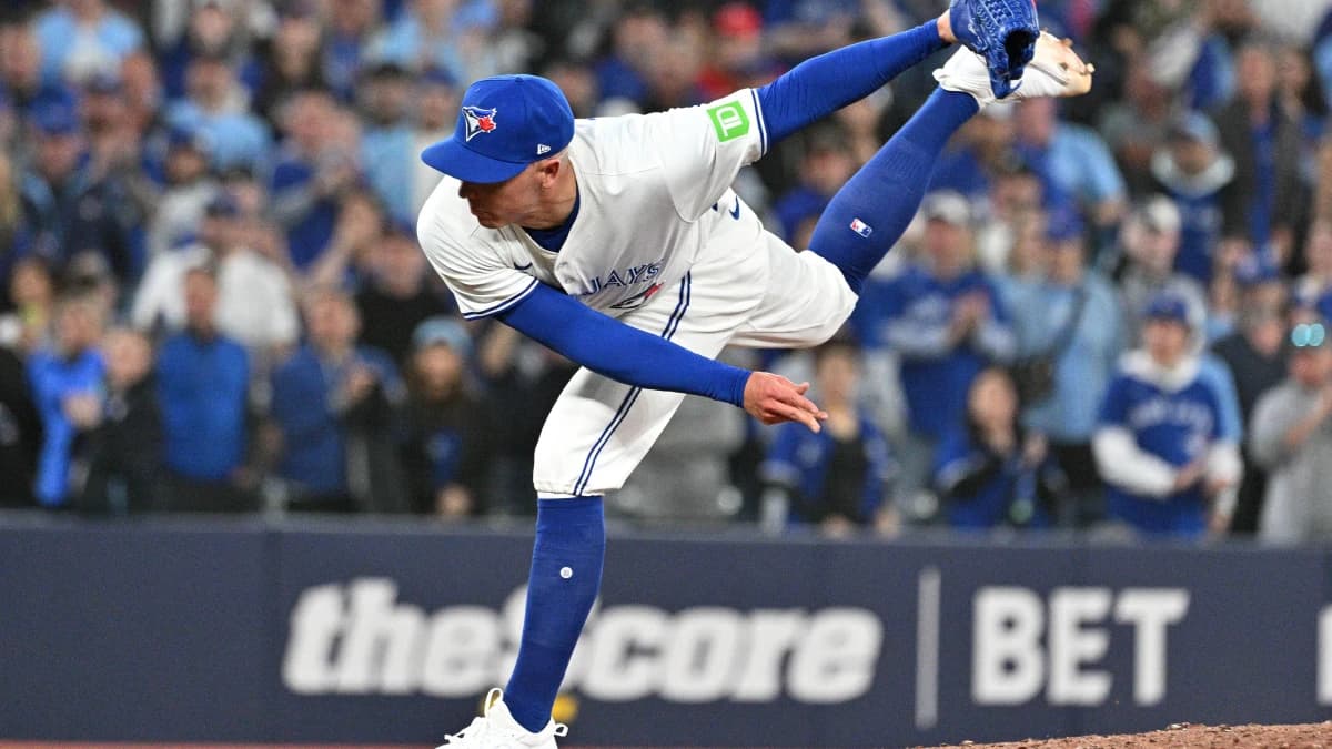 Toronto Blue Jays relief pitcher Chad Green (57) delivers a pitch against the Seattle Mariners in the ninth inning at Rogers Centre.
