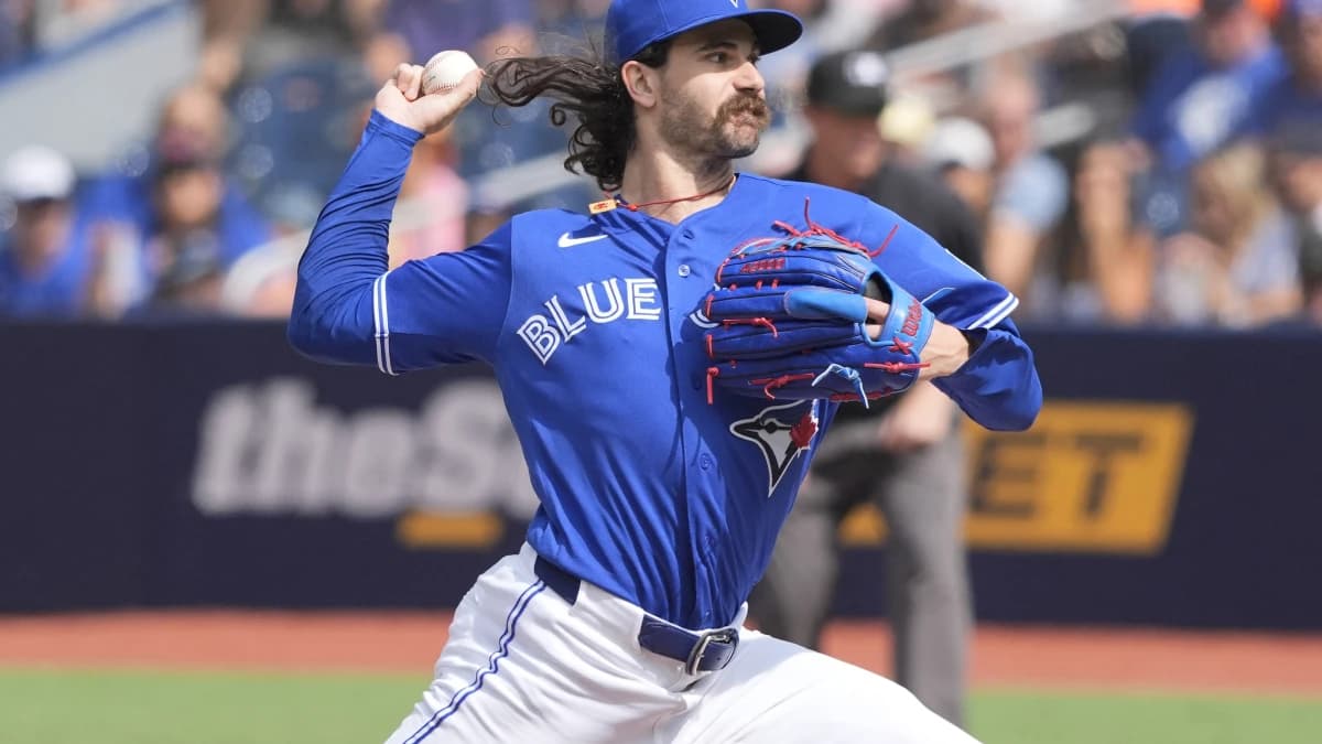 Toronto Blue Jays starting pitcher Dylan Cease (84) pitches to the Baltimore Orioles during the first inning at Rogers Centre.