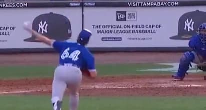 Brandon Barriera pitching against the Yankees