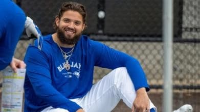 Alek Manoah Smiling for the camera