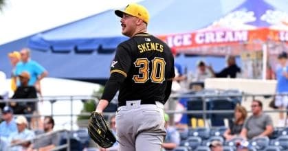 Paul Skenes Pitching in Spring Training for the Pirates.
