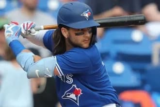 Bo Bichette at bat for the Toronto Blue Jays.