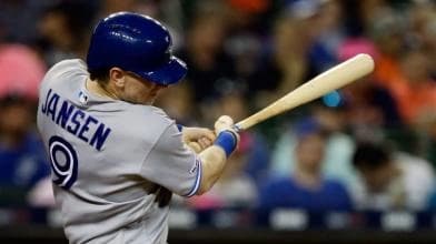 Danny Jansen crushing a home run versus the Tampa Bay Rays.
