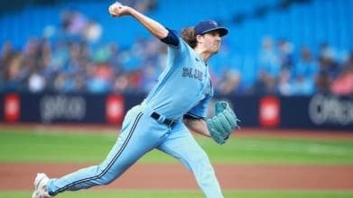 Kevin Gausman on the mound for the Toronto Blue Jays.