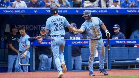 Toronto Blue Jays Ernie Clement and Davis Schneider