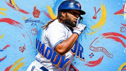 Vladimir Guerrero Jr silencing the crowd after a big home run.