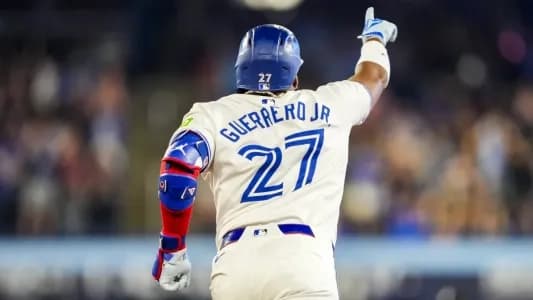 Guerrero celebrates home run #bluejays #mlb
