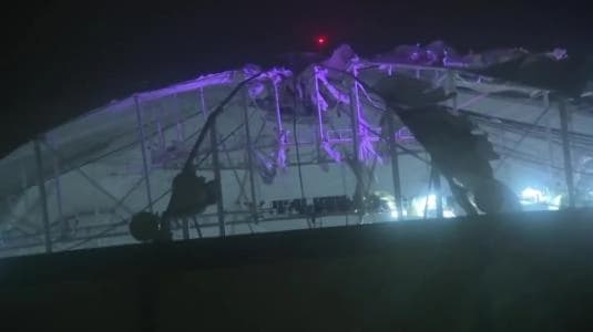 Tropicana Field roof ripped off #rays #mlb