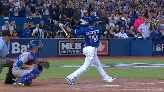 Jose Bautista hits homerun against the Rangers #bluejays #mlb