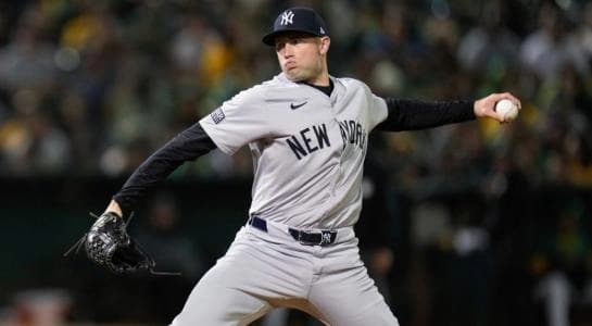 Former Toronto Blue Jays pitcher Tim Mayza pitches scoreless inning in the World Series #bluejays #yankees #mlb