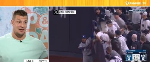 Rob Gronkowski was friends in college with the guy that stripped the ball from Mookie Betts #yankees #mlb