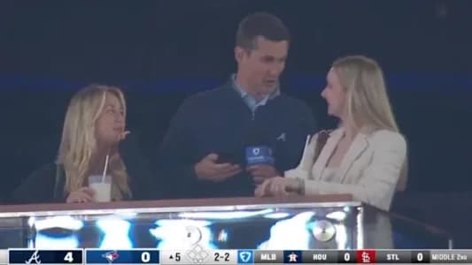 Reporter sparks controversy after picking up girls number on live television. #MLB #Reporter #BlueJays #Braves