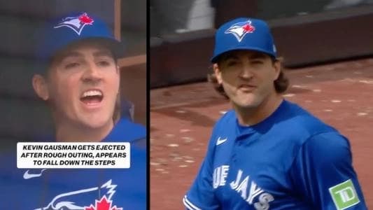 Toronto Blue Jays pitcher Kevin Gausman falls down #mlb #bluejays
