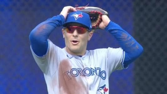 Daulton Varsho get robbed of diving catch #bluejays #mlb