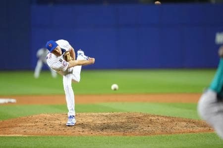New York Mets relief pitcher Tyler Rogers (71) throws a pitch against the Seattle Mariners in the ninth inning at Journey Bank Ballpark at Historic Bowman Field.
