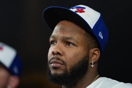 Toronto Blue Jays first baseman Vladimir Guerrero Jr. (27) before game seven of the 2025 MLB World Series at Rogers Centre.