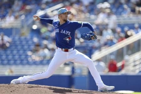 Toronto Blue Jays pitcher Jeff Hoffman (23) throws a pitch against the Pittsburgh Pirates in the fifth inning during spring training at TD Ballpark.
