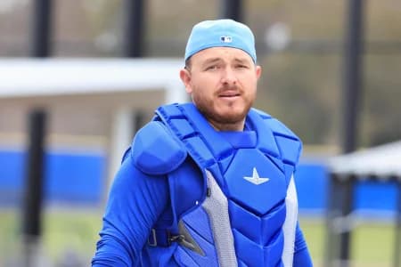Toronto Blue Jays catcher Alejandro Kirk (30) works out for spring training practice at Blue Jays Player Development Complex.