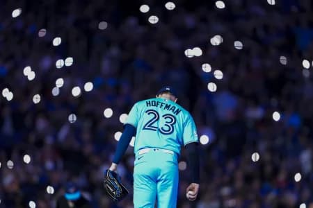 Toronto Blue Jays pitcher Jeff Hoffman (23) takes the mound during the during the tenth inning against the Tampa Bay Rays at Rogers Centre.