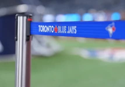 A general view of the security ribbon during batting practice before a game between the Chicago White Sox and the Toronto Blue Jays at Rogers Centre.