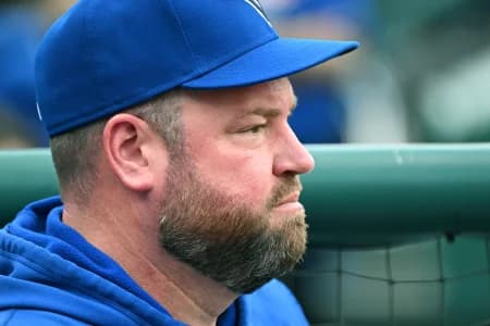 Toronto Blue Jays manager John Schneider (14) before game against the Philadelphia Phillies at Citizens Bank Park.