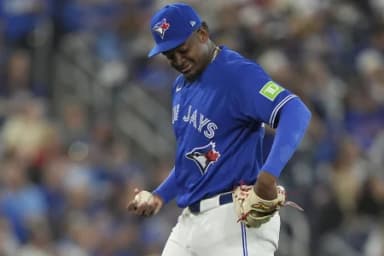 Toronto Blue Jays starting pitcher Jose Soriano (40) during the fifth inning against the Detroit Tigers at Rogers Centre