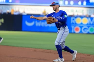 Toronto Blue Jays infielder Rafael Lantigua (72) throws the ball to first base for an out during the first inning against the New York Yankees at George M. Steinbrenner Field